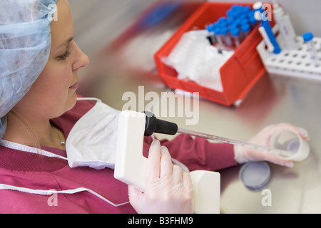 L'ajout d'embryologiste sperme à egg Banque D'Images