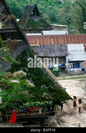 Karo batak de Sumatra Indonésie maisons village dokan Banque D'Images