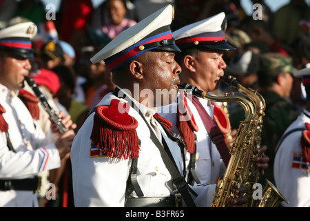 Défilé militaire sur la fête de l'indépendance à Santo Domingo, République Dominicaine Banque D'Images