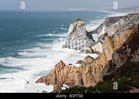 Falaises du Cabo da Roca Cape Roca, Portugal Banque D'Images