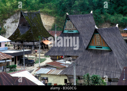 Karo batak de Sumatra Indonésie maisons village dokan Banque D'Images