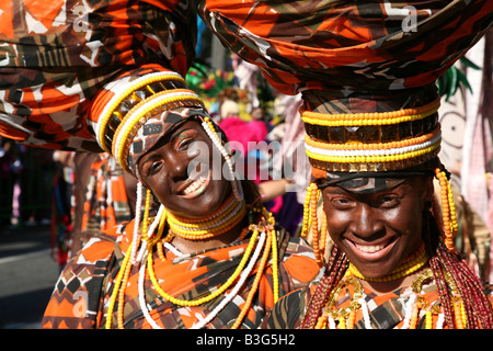 Les participants au cours de la scène de carnaval Carnaval Santo Domingo, République Dominicaine Banque D'Images