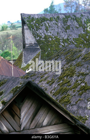 Maison batak karo gables village dokan sumatra indonésie Banque D'Images