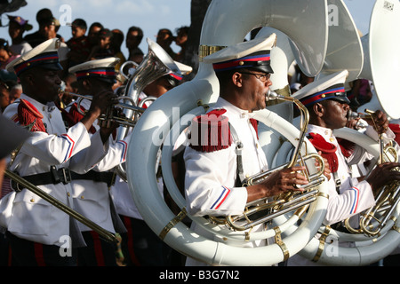 Défilé militaire sur la fête de l'indépendance à Santo Domingo, République Dominicaine Banque D'Images