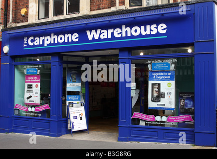 The Carphone Warehouse point de vente au détail, High Street, Lincoln, Angleterre, Royaume-Uni Banque D'Images