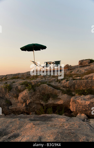 Dernier recours sur les rochers en vacances à partir de l'île de san domino île tremiti foggia gargano mer ardiatic fg mediterran Banque D'Images