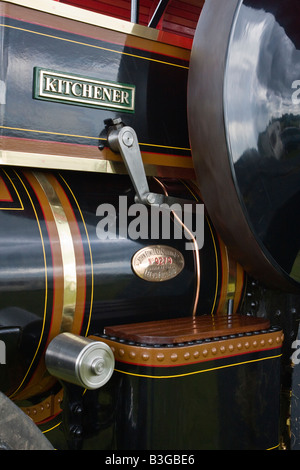 Détail de bord sur vintage 1902 John Fowler, un moteur de traction de classe4 Banque D'Images