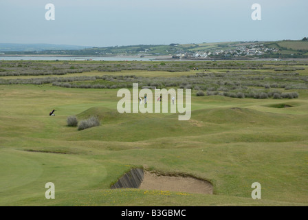 Royal North Devon Golf Club Burrrows sur Northam près de Westward Ho ! Dans le Devon. Le cours est sous la menace de l'érosion côtière Banque D'Images
