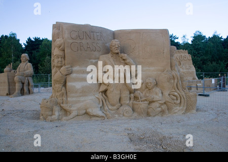 La sculpture de sable de Gunter Grass né en 1927 Banque D'Images