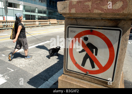 Les piétons marchent sur le viaduc de l'Avenue du Parc le samedi 16 août 2008 pour l'événement rues d'été à New York Banque D'Images