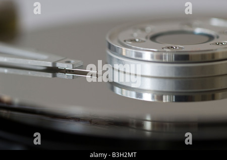 Close up of the platters sur un lecteur de disque dur Banque D'Images