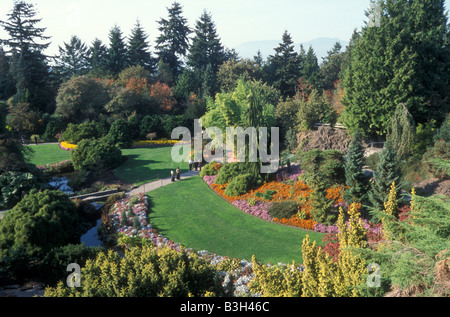 Quarry Gardens dans le parc Queen Elizabeth, Vancouver, Canada Banque D'Images