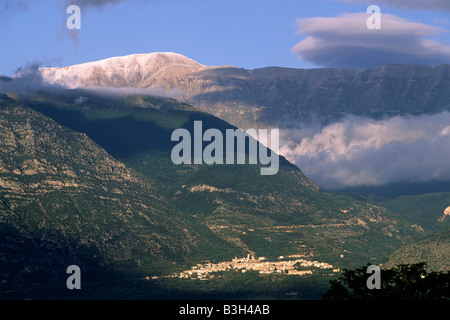 Italie, Abruzzes, parc national de Majella, montagnes de Pacentro et Majella Banque D'Images