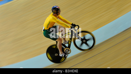 L'Australie rider participe à la poursuite individuelle hommes cyclisme sur piste course sur les Jeux Olympiques de Beijing 2008 Banque D'Images