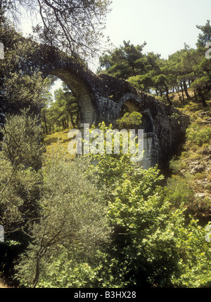 Aqueduc romain, Lambou Mili, sur l'île grecque de Lesbos, dans le Nord Est de l'Egée, Grèce Banque D'Images