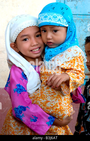 Cambodge Kompong Cham Cham scène de village Banque D'Images