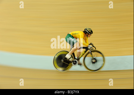 L'Australie rider participe à la poursuite individuelle hommes cyclisme sur piste course sur les Jeux Olympiques de Beijing 2008 Banque D'Images