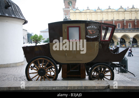 La poste vieux cheval transport, place du marché,Cracovie,Pologne, Banque D'Images