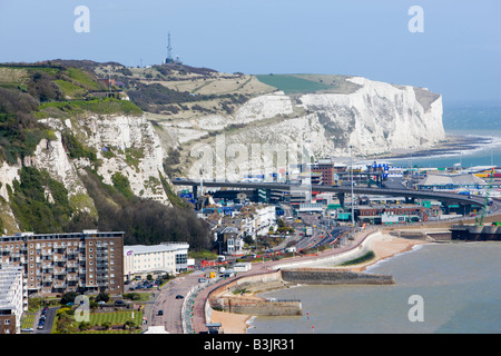 Vue panoramique de Dover Harbour Heights de l'Ouest Banque D'Images