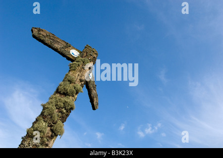 Signpost Wye Valley Walk Powys Pays de Galles Grande-bretagne Europe Banque D'Images