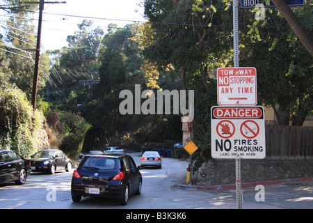 Risque d'incendie en garde dans la Californie du Sud Laurel Canyon Banque D'Images