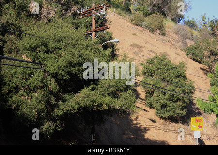 Risque d'incendie en garde dans la Californie du Sud Laurel Canyon Banque D'Images