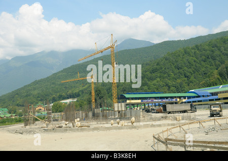 Construction d'objets olympiques près de Sotchi, Russie Banque D'Images