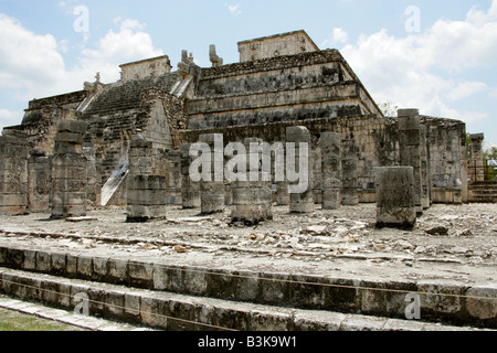 Temple des Guerriers, Chichen Itza, Site archéologique de Chichen Itza, péninsule du Yucatan, Mexique Banque D'Images