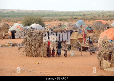 Belet Amin un camp pour personnes déplacées de Somaliens fuyant les combats à Mogadiscio Banque D'Images