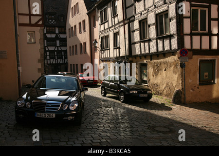 Maisons traditionnelles allemandes Fachwerk à Nuremberg, Allemagne Banque D'Images