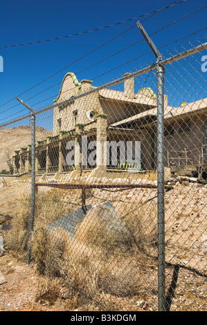 Ruines de railroad depot en rhyolite, Nevada, USA. Banque D'Images