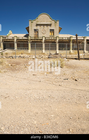 Ruines de railroad depot en rhyolite, Nevada, USA. Banque D'Images