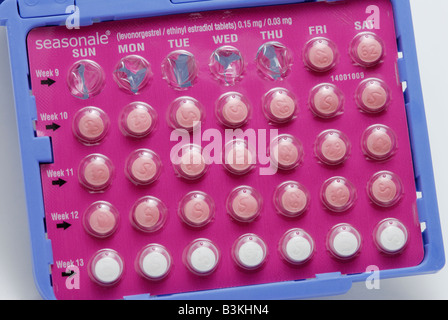 Les pilules contraceptives orales Banque D'Images