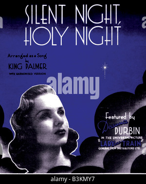 DEANNA DURBIN partitions pour Silent Night, Holy Night chanté par elle dans le film universel 1945 Dame dans un train Banque D'Images