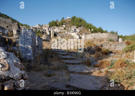 Village abandonné de Kayakoy 8 km au sud de Fethiye. Province de Mugla, Turquie. Banque D'Images