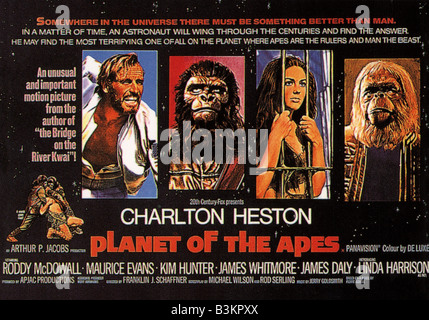 La planète des singes affiche pour 1968 TCF film avec Charlton Heston Banque D'Images