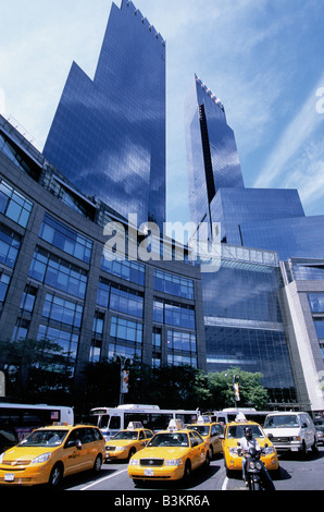 Deutsche Bank Center anciennement Time Warner Center New York City complexe de bâtiments en verre sur Columbus Circle, Manhattan West Side. Tours doubles. ÉTATS-UNIS Banque D'Images