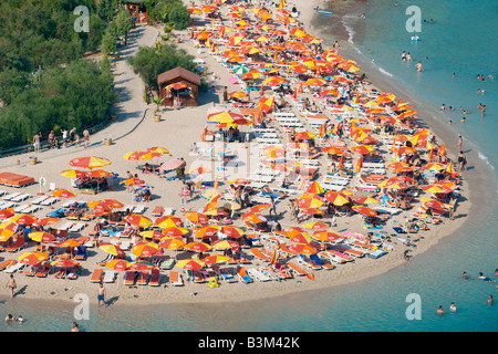 Vue aérienne de la plage de Blue Lagoon. Fethiye, Province de Mugla, Turquie. Banque D'Images