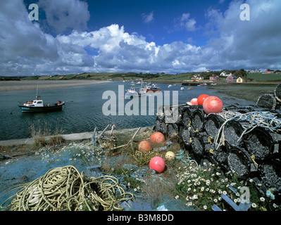 Prise d'eau de mer de Clonakilty, dans le comté de Cork, des pièges à poisson allongé sur pier quays de plus à l'ouest de l'Europe, prise d'eau de mer, Banque D'Images