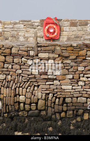 Détail de la jetée du port de grès à St Andrews, Fife. Banque D'Images