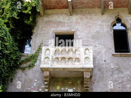 Italie Vérone balcon de Juliette à Vérone chambre s' Banque D'Images