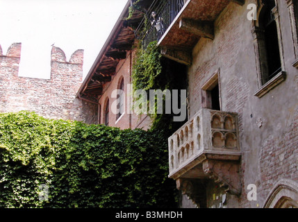 Italie Vérone Balcon de la maison de Juliette à Vérone Banque D'Images