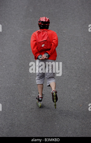 France Paris Rollerblader à Paris un dimanche après-midi Banque D'Images