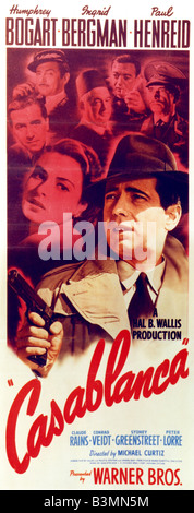 Pour l'affiche de Casablanca 1942 Warner Classic film avec Ingrid Bergman et Humphrey Bogart Banque D'Images