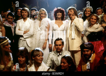 Groupe de pop suédois ABBA, Bjorn Ulvaeus, gauche Agnetha Faltskog, Frida Lyngstad et Benny Anderson Banque D'Images