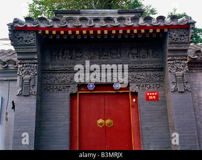 Structure traditionnelle de Hutong, Beijing, Chine Banque D'Images