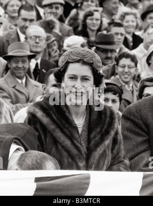 QUEN ELIZABETH II lors de la visite royale d'Amérique en 1957 Banque D'Images