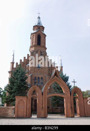 L'église gothique en Kernava La Lituanie Banque D'Images