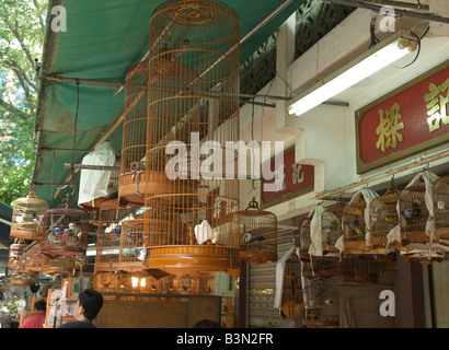 Les cages à oiseaux à vendre au Jardin des Oiseaux Yuen Po Street Mong Kok Hong Kong Août 2008 Banque D'Images