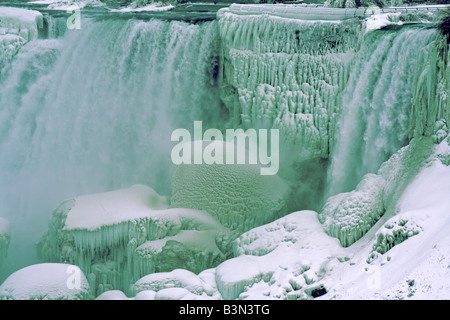 American Falls de Niagara en hiver la glace et la neige splendeur Banque D'Images